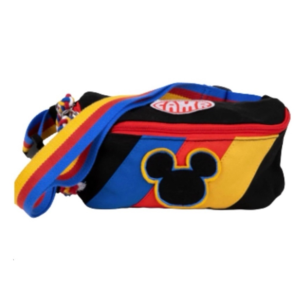 new camp x mickey and friends canvas belt bag disney fanny pack rainbow